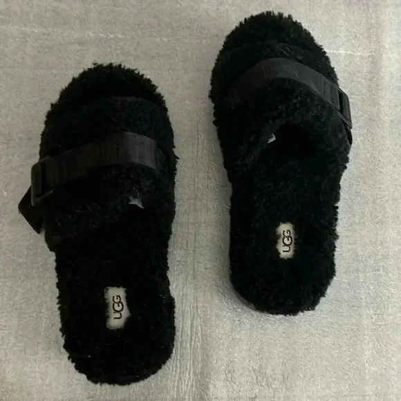 [US8]UGG  Black TREADLITE WOOL Lined Platform Sandal - Picture 3 of 8